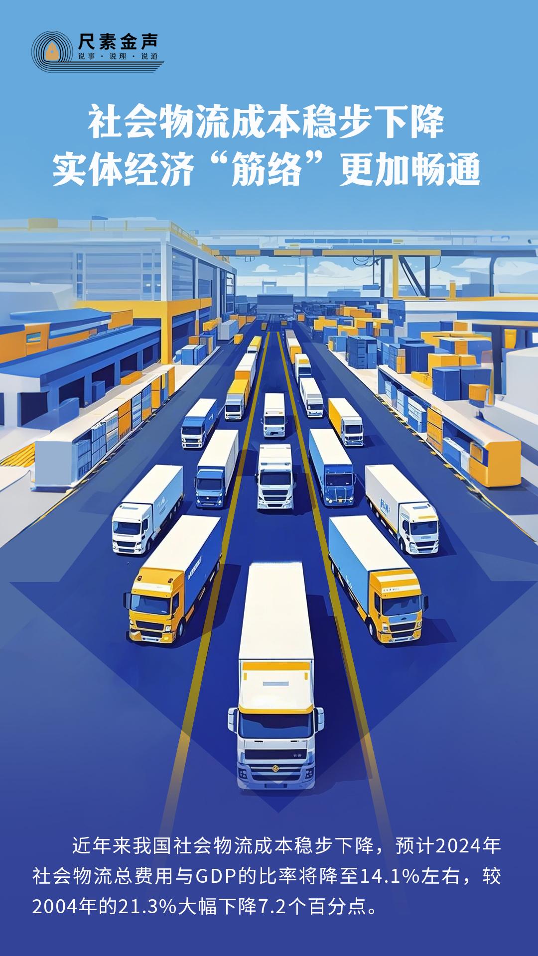 尺素金声丨​社会物流成本稳步下降实体经济“筋络”更加畅通(图1)
