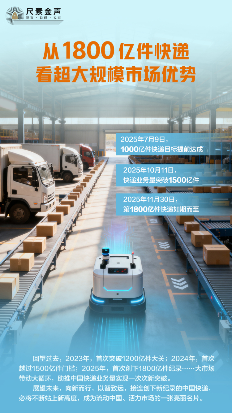 尺素金声｜从1800亿件快递看超大规模市场优势完美体育